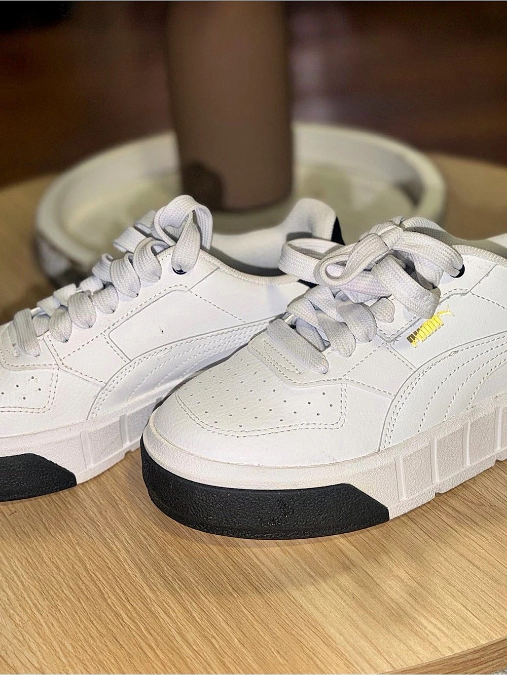 Puma Cali Court Big Kid 'White Black Gold' Sneakers